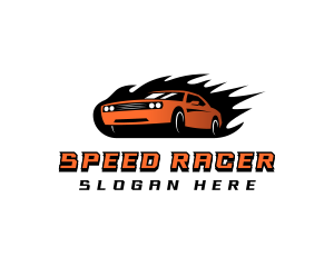 Flaming Car Speed logo design