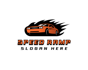 Flaming Car Speed logo design