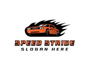 Flaming Car Speed logo design