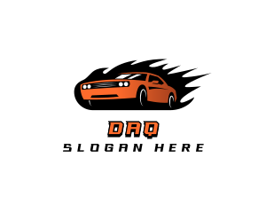 Driver - Flaming Car Speed logo design