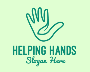 Assistance - Minimalist Hand Leaf logo design