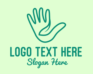 Organization - Minimalist Hand Leaf logo design