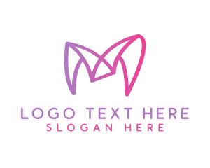 Wireframe - Pink Tech M logo design