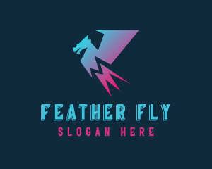 Gradient Flying Dragon logo design