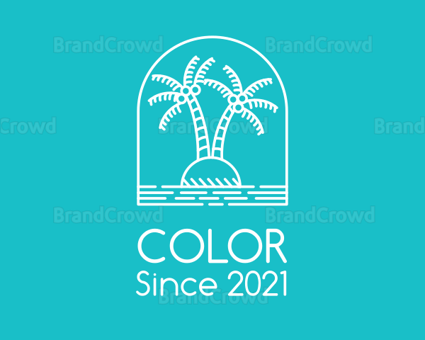 Coconut Tree Summer Island Logo