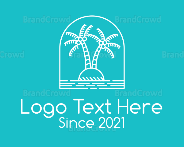 Coconut Tree Summer Island Logo