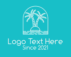 Destination - Coconut Tree Summer Island logo design