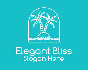 Coconut Tree Summer Island  Logo
