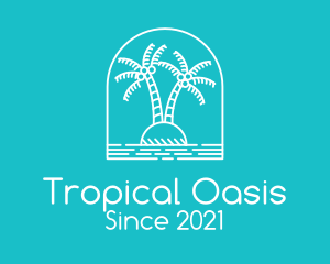 Island - Coconut Tree Summer Island logo design