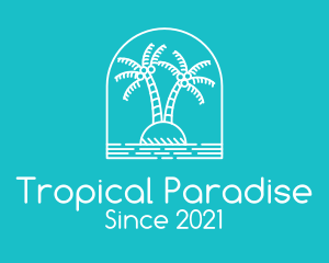 Hawaii - Coconut Tree Summer Island logo design