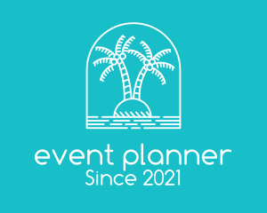 Destination - Coconut Tree Summer Island logo design