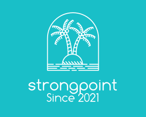 Beach - Coconut Tree Summer Island logo design
