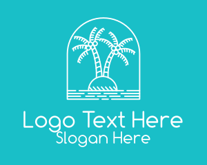 Coconut Tree Summer Island  Logo