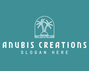 Coconut Tree Summer Island  logo design