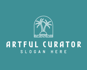 Coconut Tree Summer Island  logo design