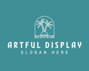 Coconut Tree Summer Island  logo design