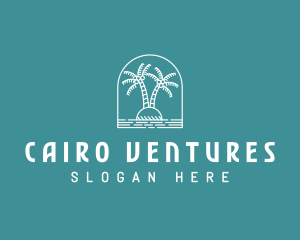 Coconut Tree Summer Island  logo design