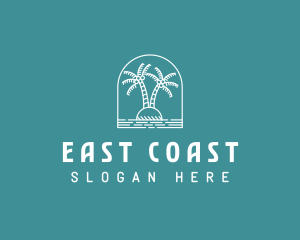 Coconut Tree Summer Island  logo design