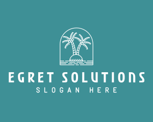 Coconut Tree Summer Island  logo design