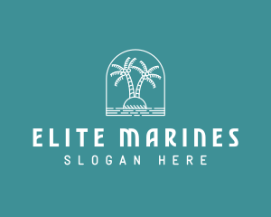 Coconut Tree Summer Island  logo design