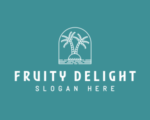 Coconut Tree Summer Island  logo design