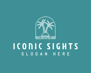 Coconut Tree Summer Island  logo design