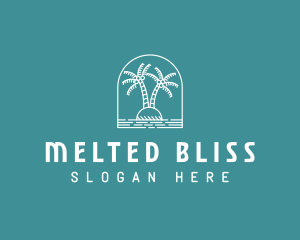 Coconut Tree Summer Island  logo design