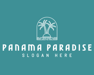 Coconut Tree Summer Island  logo design