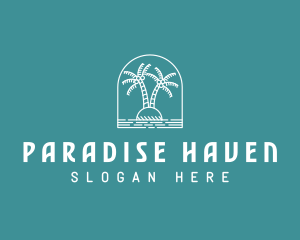 Coconut Tree Summer Island  logo design