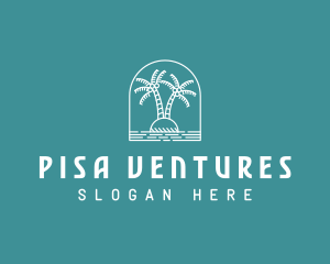 Coconut Tree Summer Island  logo design