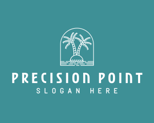 Coconut Tree Summer Island  logo design