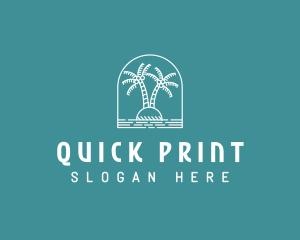 Coconut Tree Summer Island  logo design