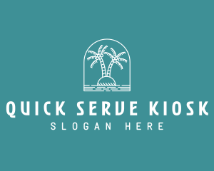 Coconut Tree Summer Island  logo design