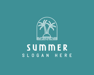 Coconut Tree Summer Island  logo design