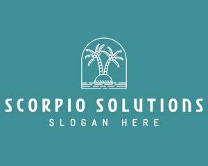 Coconut Tree Summer Island  logo design