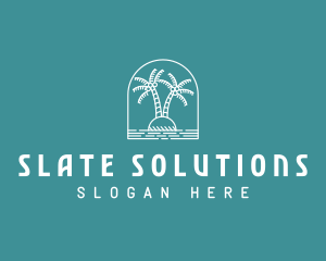 Coconut Tree Summer Island  logo design