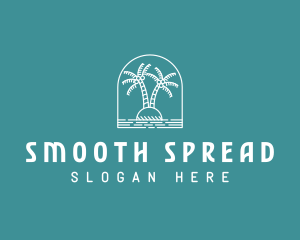 Coconut Tree Summer Island  logo design