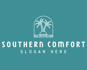 Coconut Tree Summer Island  logo design