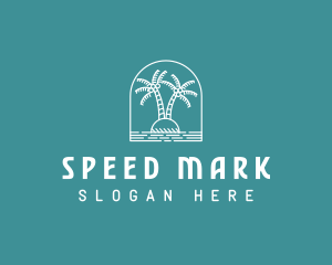 Coconut Tree Summer Island  logo design