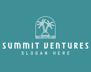 Coconut Tree Summer Island  logo design