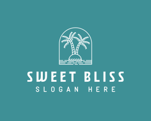 Coconut Tree Summer Island  logo design