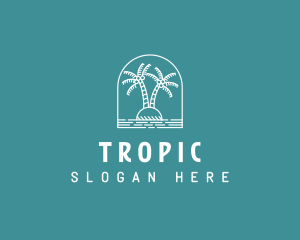 Coconut Tree Summer Island  logo design