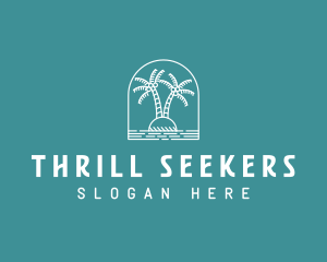 Coconut Tree Summer Island  logo design