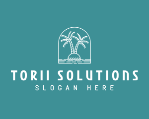 Coconut Tree Summer Island  logo design