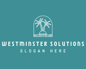 Coconut Tree Summer Island  logo design