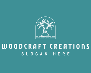 Coconut Tree Summer Island  logo design