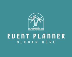 Coconut Tree Summer Island  logo design