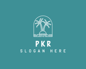 Coconut Tree Summer Island  logo design