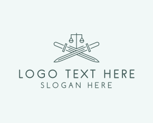 Weighing Scale - Legal Law Firm Sword logo design