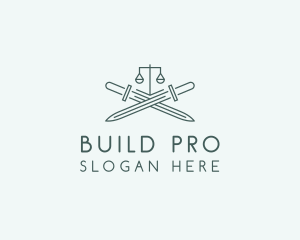 Scales Of Justice - Legal Law Firm Sword logo design